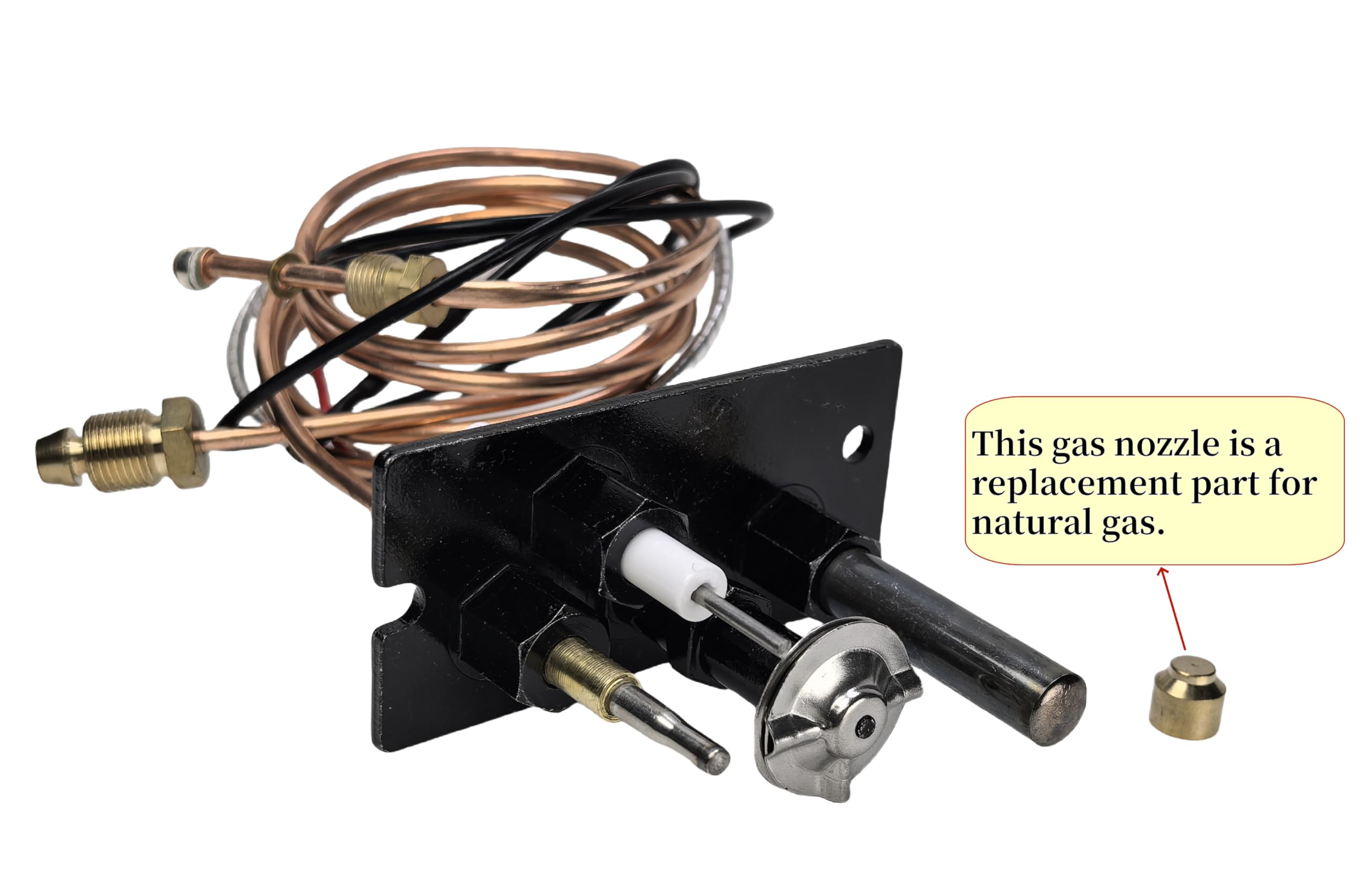 10002265 Replacement Propane/Natural Gas 3 Way Pilot Assembly compatible with for Majestic Temco, and Vermont Castings gas stoves