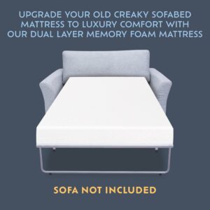 Heyward Premium Memory Foam Sofa Bed Replacement Mattress for Twin Size Sleeper | 4.5” Inch | CertiPUR-US Certified | Washable Material w/Non-Slip Base | 75”L x 38”W x 4.5”H