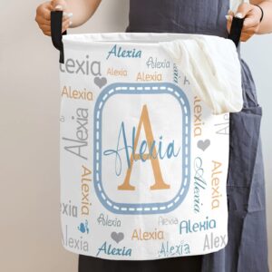 Custom Name Laundry Basket for Livingroom Personalized Clothes Storage with Name for Family Customized Dirty Clothes Hamper with Text for Bedroom