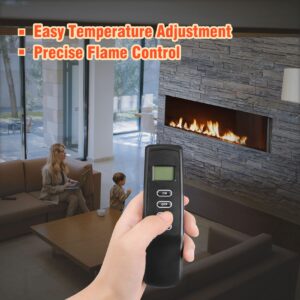 Upgrade Fireplace Remote Control Thermostat Kit fit for skytech ambient majestic monessen vermont ect Millivolt Gas Valve Fireplaces and Stoves,Blue Backlight Buzzer,3 Year Warranty WITHOUT BATTERY