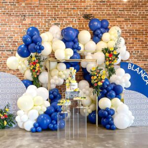 RUBFAC 87pcs Royal Blue Balloons Different Sizes 18 12 10 5 Inch for Garland Arch, Blue Balloons for Birthday Party Graduation Baby Shower Baseball Nautical Party Decoration