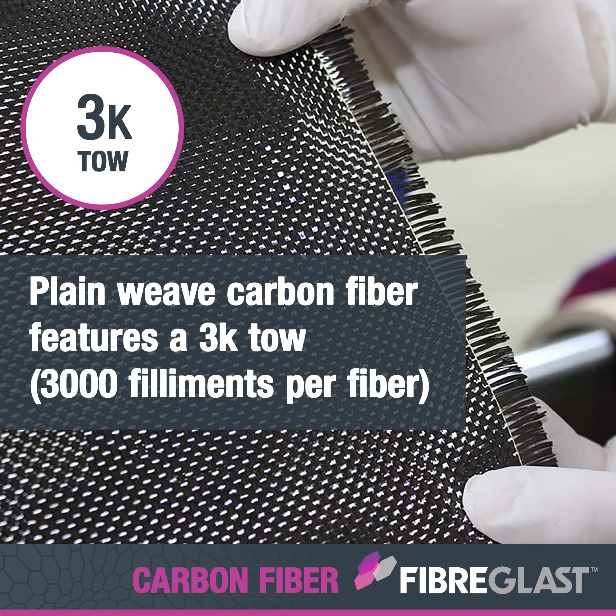 Fibre Glast Carbon Fiber Graphite Fabric, 2 inch Wide – High-Strength Lightweight Waterproof Aerodynamic Cloth Roll for Car, Air, Boat Repairs – Epoxy-Resin Compatible Fabric, 6 Oz, 50 Yards