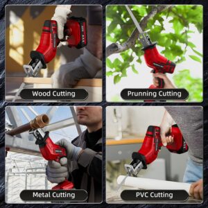 Sawzall Cordless With Battery， Reciprocating Saw With 9 Saw Blades For Wood & Metal, Trees, Pvc Cutting, And Fast Charger/Efficient Cutting 45 Min