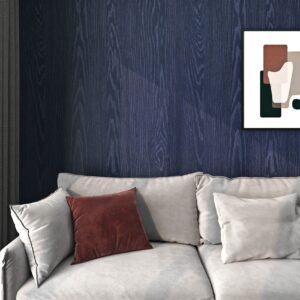 FunStick Navy Blue Stained Wood Contact Paper for Cabinets Peel and Stick Wood Wallpaper Waterproof Self Adhesive Wood Grain Contact Paper Removable Wood Wall Paper for Countertop Paper Desk 12"x200"