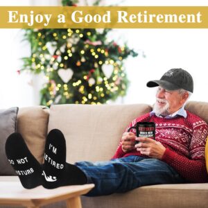 Sieral Retirement Gift Set for Men Funny Guys Retired Gifts Include Mug Baseball Cap Socks Keychain with Gift Box