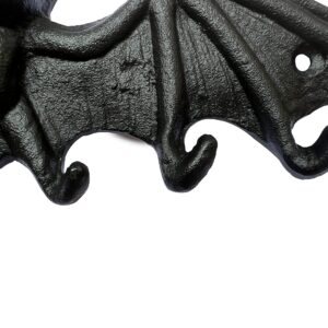 Hallocool Bat Key Holder Cast Iron Bat Key Hooks Decorative Hook Gothic Decor Vampire Bat Key Hanger Key Hooks for Hanging Dog Leash Wallet Belt Umbrella Towel, Bat Figure Wall Hook Halloween Bats