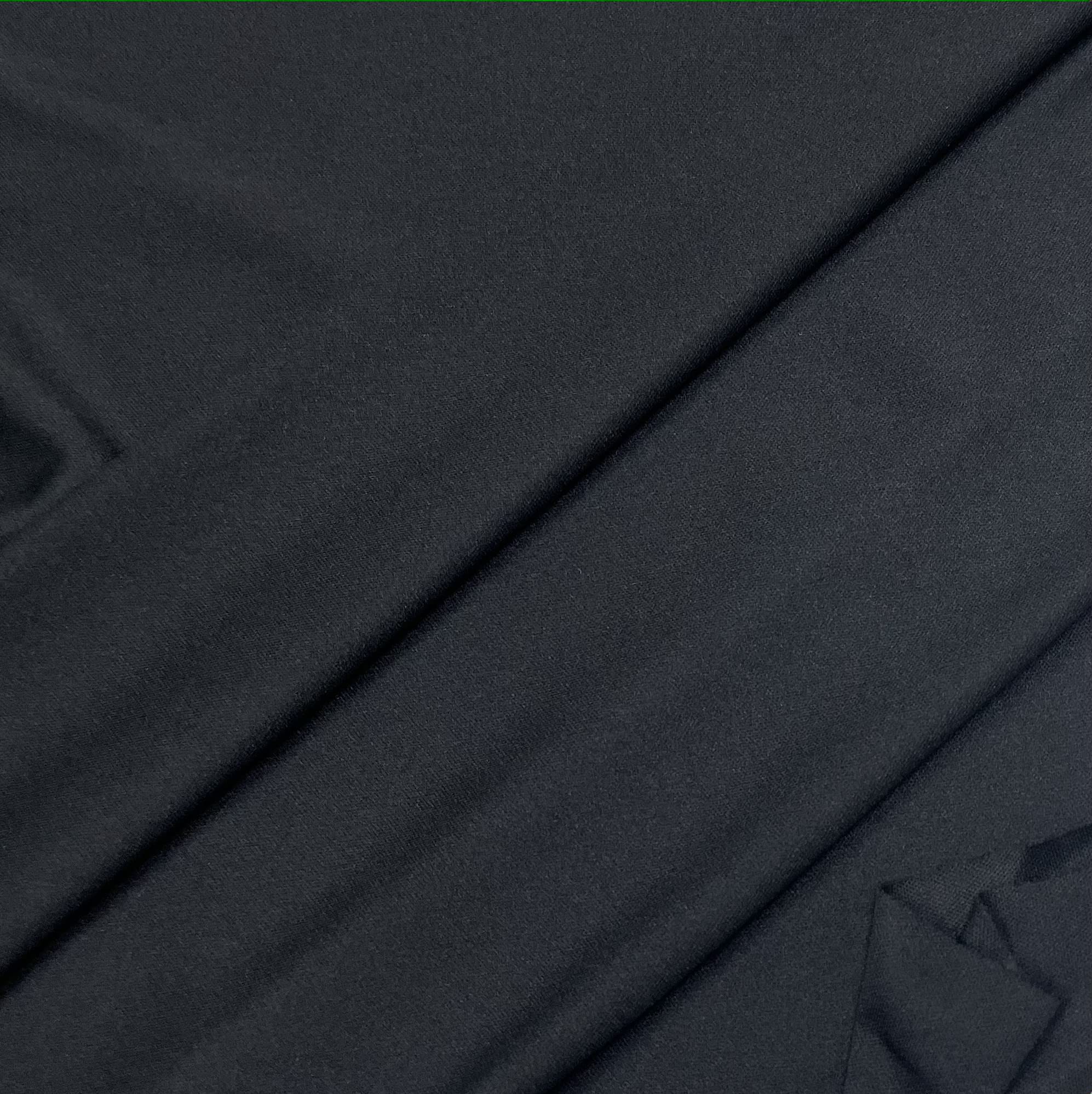 Interlock Fabric Lightweight Polyester Knit Lining Stretch 60'' Wide-1 Yard (Black)