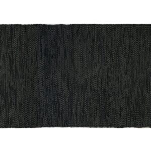 GRUHUM Jute Runner Rug 2'6"x 8' ft Natural Fibre Black Rectangular Jute Area Rug Leather Handwoven Boho Farmhouse Braided Rustic Vintage Eco Friendly Rug Kitchen Livingroom Bedroom Hallways Enterways