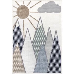 nuLOOM Elsha Rocky Mountains Kids Fringe Area Rug, 4x6, Beige