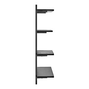 Danya B Rhodes 4 Tier Modern Floating Windowsill Wall Shelf Unit with Metal Frame and MDF Shelves (Black/Black)