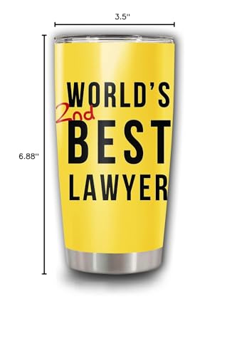 Insulated Tumbler Stainless Steel Worlds Bottle 2nd Travel Cup Best Coffee Lawyer Friend Vacuum Mug Tea With Lid Family 20 Oz Tumblers Gifts For Friend Co-worker Father's Mother's Day Birthday Christ