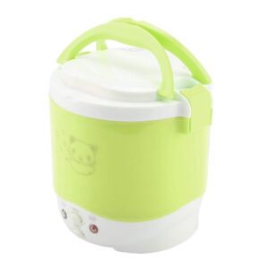 Small Rice Cooker,12v Portable Travel Rice Cooker For Car, Cooking Heating and Keeping Warm Function, Can be Used As a Electric Lunch Box(Green)