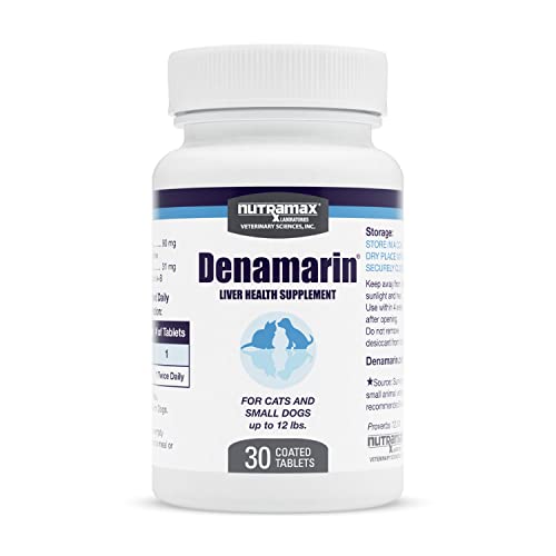 Nutramax Laboratories Denamarin Liver Health Supplement for Small Dogs and Cats - With S-Adenosylmethionine (SAMe) and Silybin, 30 Tablets