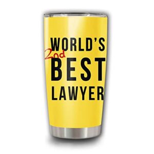 insulated tumbler stainless steel worlds bottle 2nd travel cup best coffee lawyer friend vacuum mug tea with lid family 20 oz tumblers gifts for friend co-worker father's mother's day birthday christ