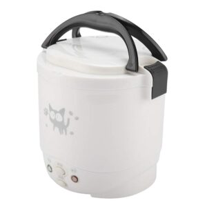 Small Rice Cooker,12v Portable Travel Rice Cooker For Car, Cooking Heating and Keeping Warm Function, Can be Used As a Electric Lunch Box(White)