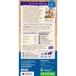 Soopa Apple & Blueberry Dental Sticks Dog Treats, 3.5oz