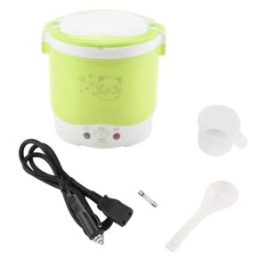 Small Rice Cooker,12v Portable Travel Rice Cooker For Car, Cooking Heating and Keeping Warm Function, Can be Used As a Electric Lunch Box(Green)