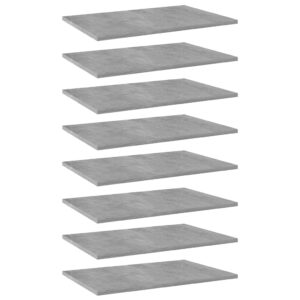 golinpeilo 8 pcs bookshelf boards chipboard replacement panels storage units organizer display shelves, concrete gray 23.6"x15.7"x0.6"