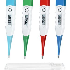 BESTWYA Oral Thermometer, Digital Thermometer for Oral, Rectal or Under Arm Use (A, Pack of 4)