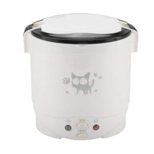 Small Rice Cooker,12v Portable Travel Rice Cooker For Car, Cooking Heating and Keeping Warm Function, Can be Used As a Electric Lunch Box(White)