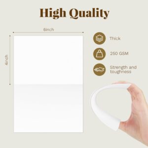 Goefun Blank White Cards with Envelopes 4 x 6 Folded Cardstock and A6 Envelopes Self Seal 100 Pack for Invitations, Wedding, DIY Greeting Cards, Thank You Cards & All Occasion