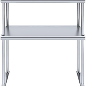 Express KitchQuip NSF Certified 18 Gauge Heavy Duty Stainless Steel Double overshelf with Brackets for Kitchens, Utility Rooms, Storage, Offices & Home