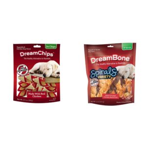 dreambone dreamchips and spirals variety dog chews (24 count)