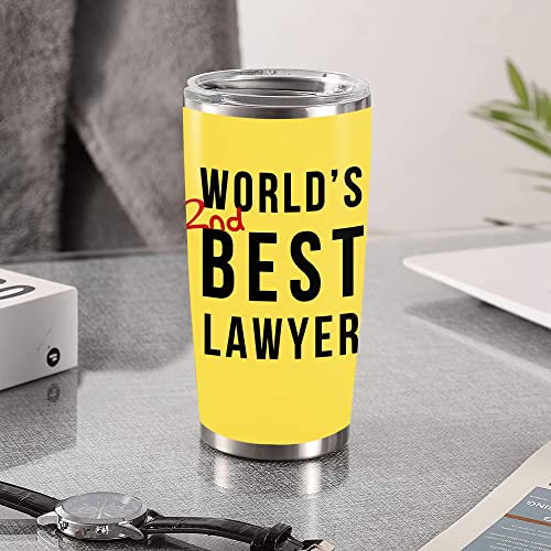 Insulated Tumbler Stainless Steel Worlds Bottle 2nd Travel Cup Best Coffee Lawyer Friend Vacuum Mug Tea With Lid Family 20 Oz Tumblers Gifts For Friend Co-worker Father's Mother's Day Birthday Christ