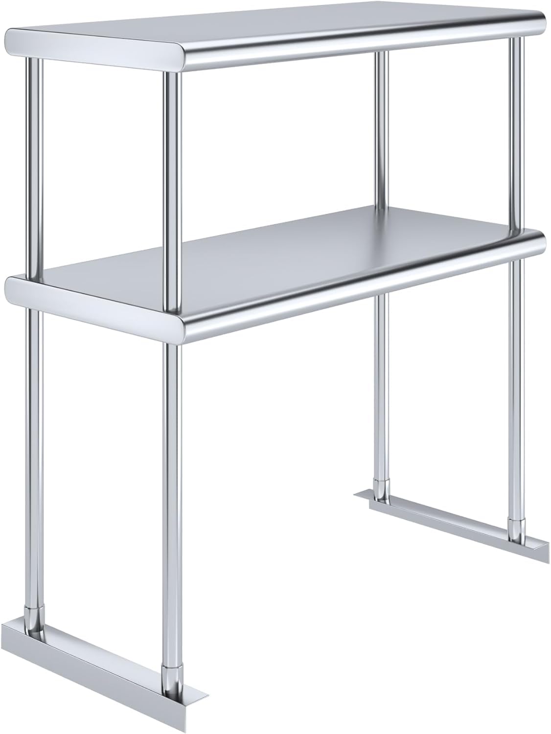 Express KitchQuip NSF Certified 18 Gauge Heavy Duty Stainless Steel Double overshelf with Brackets for Kitchens, Utility Rooms, Storage, Offices & Home