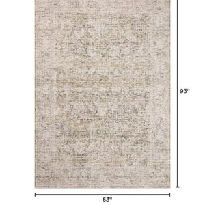 Loloi Amber Lewis Alie Collection ALE-05 Gold/Beige 5'-3'' x 7'-9'', .13'' Pile Height, Area Rug