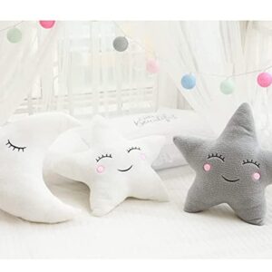 Soft Plush ELONEL Star Pillow Moon Cloud Fresh Cushion Bed Pillow Home Office Sofa car seat Cushion Party Supplies (Clouds (21.5*17.7) inch (55*45) cm, White)