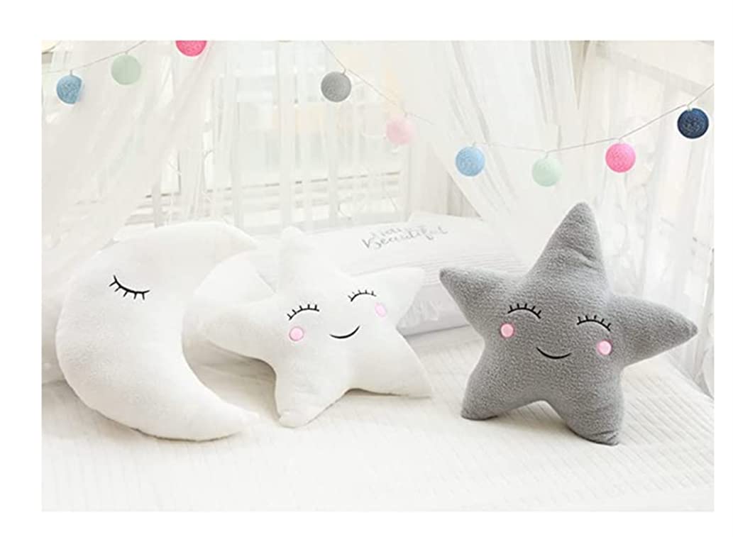 Soft Plush ELONEL Star Pillow Moon Cloud Fresh Cushion Bed Pillow Home Office Sofa car seat Cushion Party Supplies (Clouds (21.5*17.7) inch (55*45) cm, White)