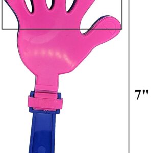 Colorful Large 7" Hand Clappers (12 Pack) Plastic. Perfect Noisemakers for Parties, Sporting Events, Graduation Celebrations, Birthday Surprise Party or any other Noise Requiring Occasion!