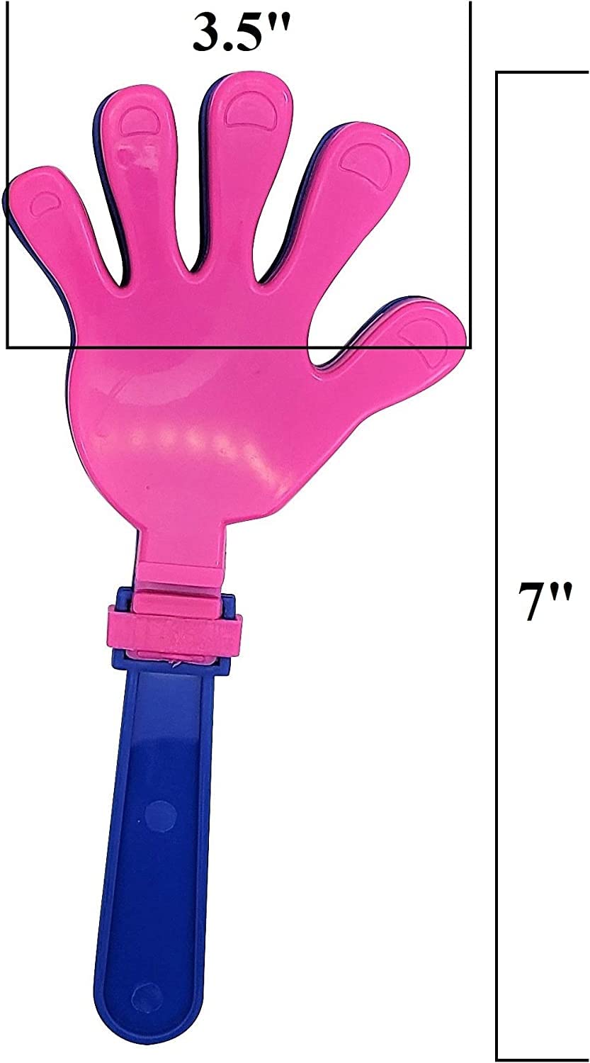 Colorful Large 7" Hand Clappers (12 Pack) Plastic. Perfect Noisemakers for Parties, Sporting Events, Graduation Celebrations, Birthday Surprise Party or any other Noise Requiring Occasion!