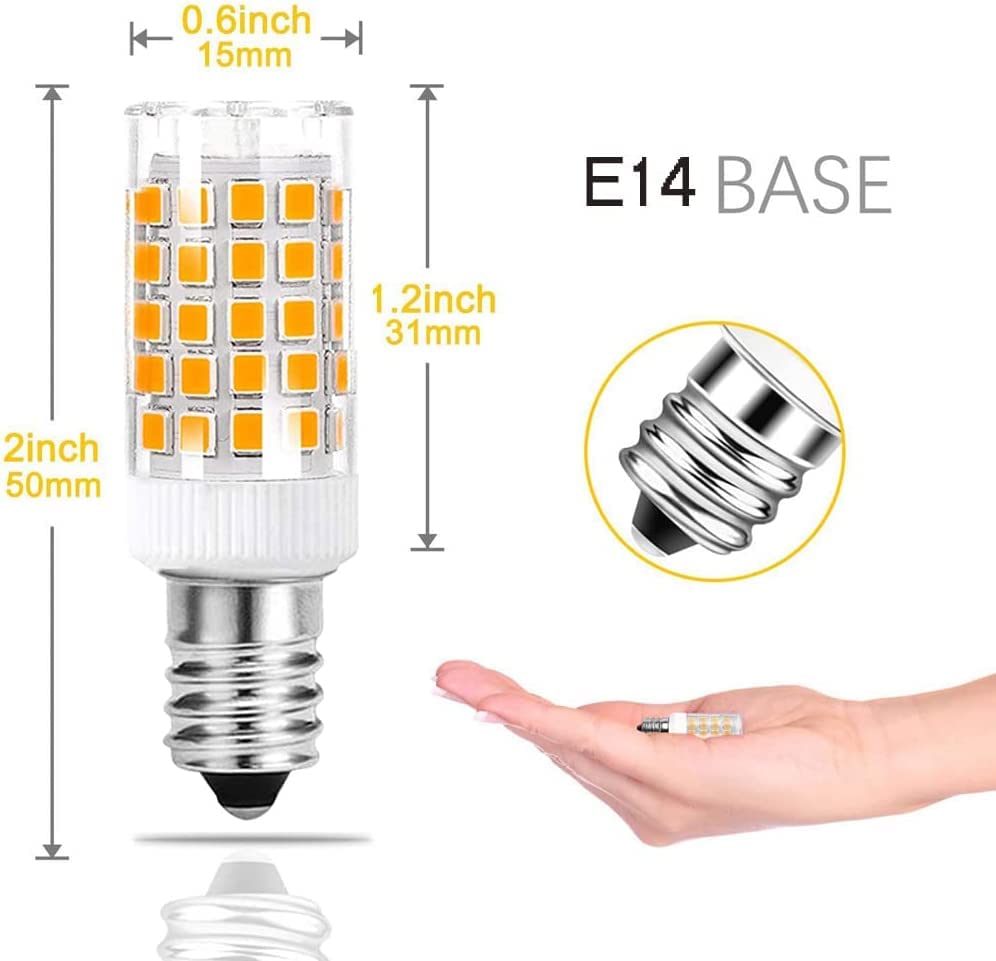 SSXBF E14 LED Light Bulbs, E14 European Base Bulb, 4W Equivalent 40W Incandescent Bulb, Warm White 3000K, 350LM,5-Pack