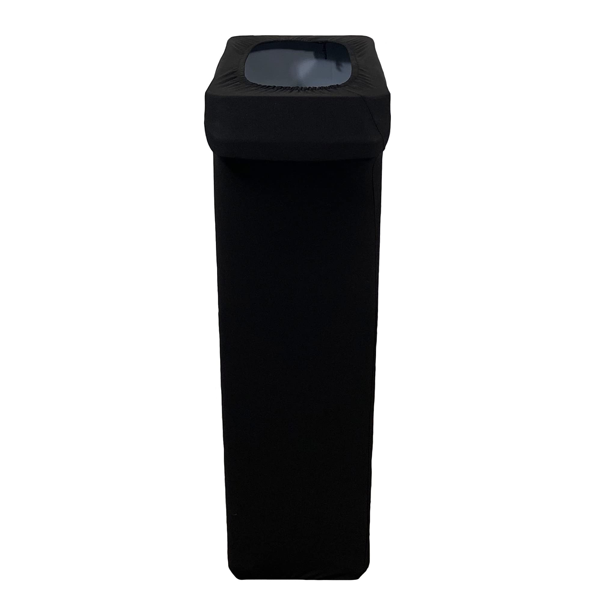 YOUR CHAIR COVERS - 23 Gallon Spandex Slim Jim Narrow Trash Can Cover - Black