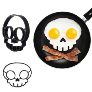 Funny Skeleton Head Breakfast Omelette Fried Egg, Silicone Non-Stick Egg Shaper Creative Pancake Form Maker Cooking Tool DIY Kitchen Accessories Gadget