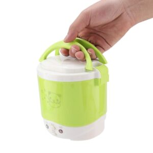 Small Rice Cooker,12v Portable Travel Rice Cooker For Car, Cooking Heating and Keeping Warm Function, Can be Used As a Electric Lunch Box(Green)