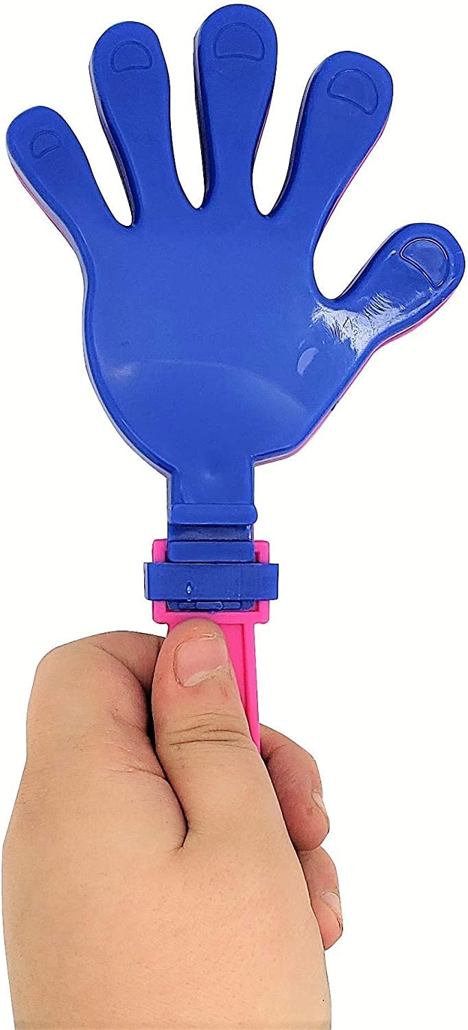 Colorful Large 7" Hand Clappers (12 Pack) Plastic. Perfect Noisemakers for Parties, Sporting Events, Graduation Celebrations, Birthday Surprise Party or any other Noise Requiring Occasion!