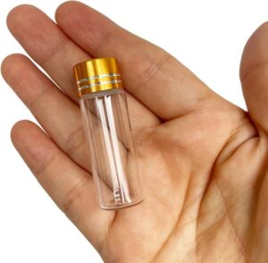 luo house 10pcs 16x45mm tiny mini small clear bottles glass vials 4ml with caps gold