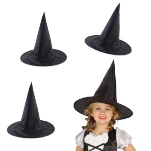 3 pcs wizard hats black witch hat kids hats halloween costume party decoration accessories