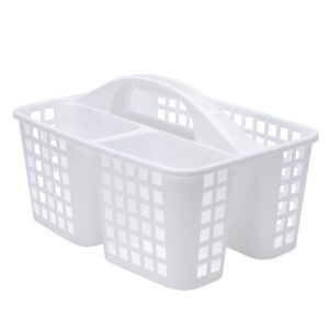 Simplify 2 Pack Utility Caddy | Dimensions: 12"x 9.2"x 7.5" | 3 Compartments | Great for Home | Dorm | 3 Compartments | Home Organization | White