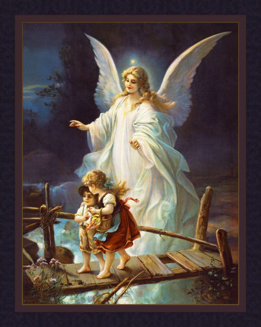 Guardian Angel Digital Panel - 100% Cotton Fabric - Digitally Printed - 35" x 45" - Quilting - Wall Hanging