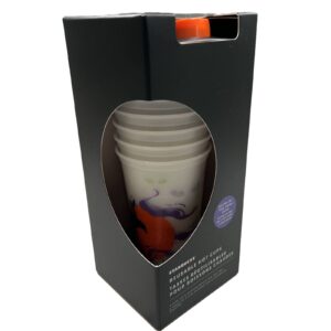 Starbucks Fall 2022 Reusable Plastic Hot Cups with Lids Glow in the Dark Halloween 6 cups 16 oz each