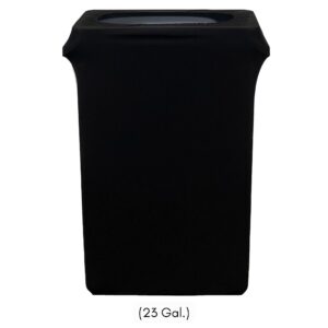 YOUR CHAIR COVERS - 23 Gallon Spandex Slim Jim Narrow Trash Can Cover - Black