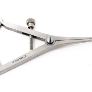 A2Z CASTROVIEJO Caliper Measuring & Marking Device with Graduated 0-40mm Scale and Adjustable Thumbscrew, Stainless Steel Orthopedic Ophthalmic Surgical Medical Measuring Instrument (3.5" Angled)