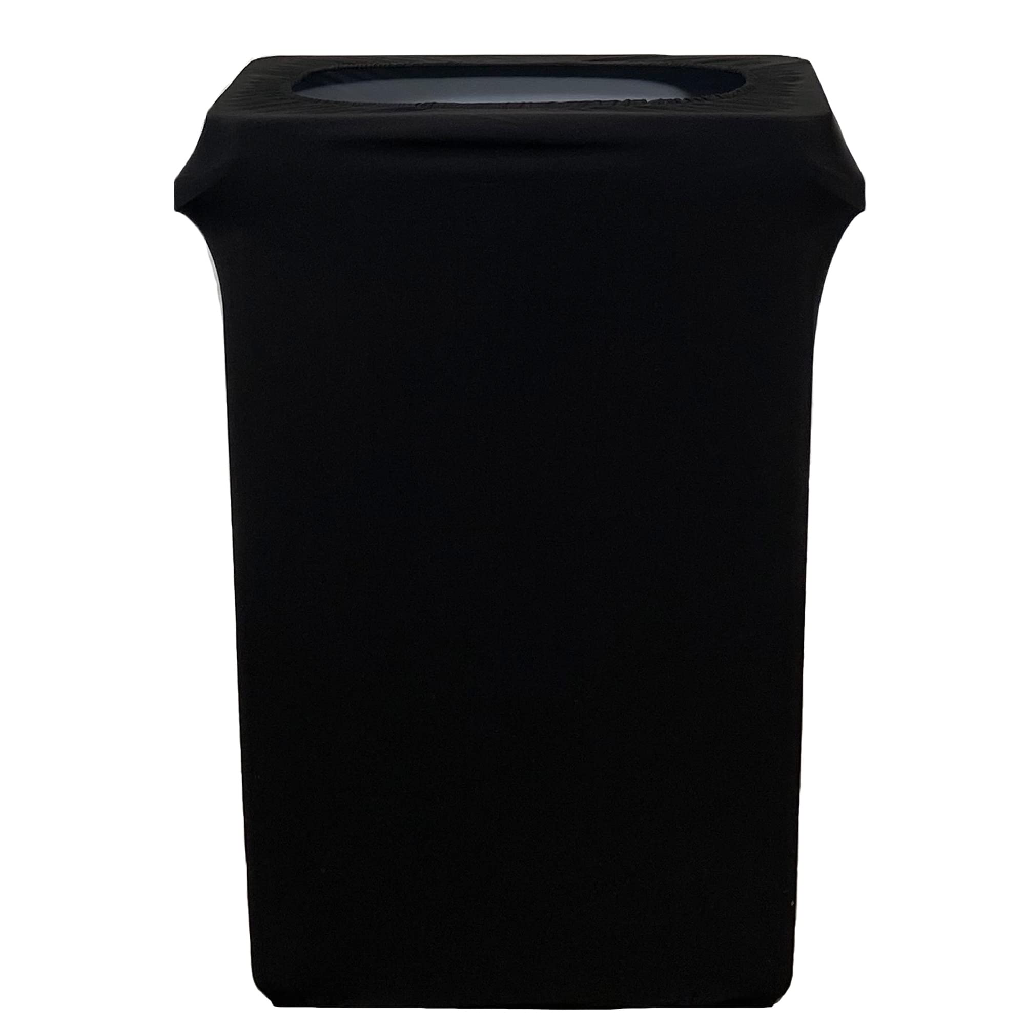 YOUR CHAIR COVERS - 23 Gallon Spandex Slim Jim Narrow Trash Can Cover - Black