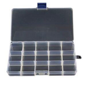 10/15/24 grids clear plastic organizer box storage container jewelry box with adjustable dividers for beads art diy crafts jewelry fishing tackles, plastic jewelry box organizer storage container 15