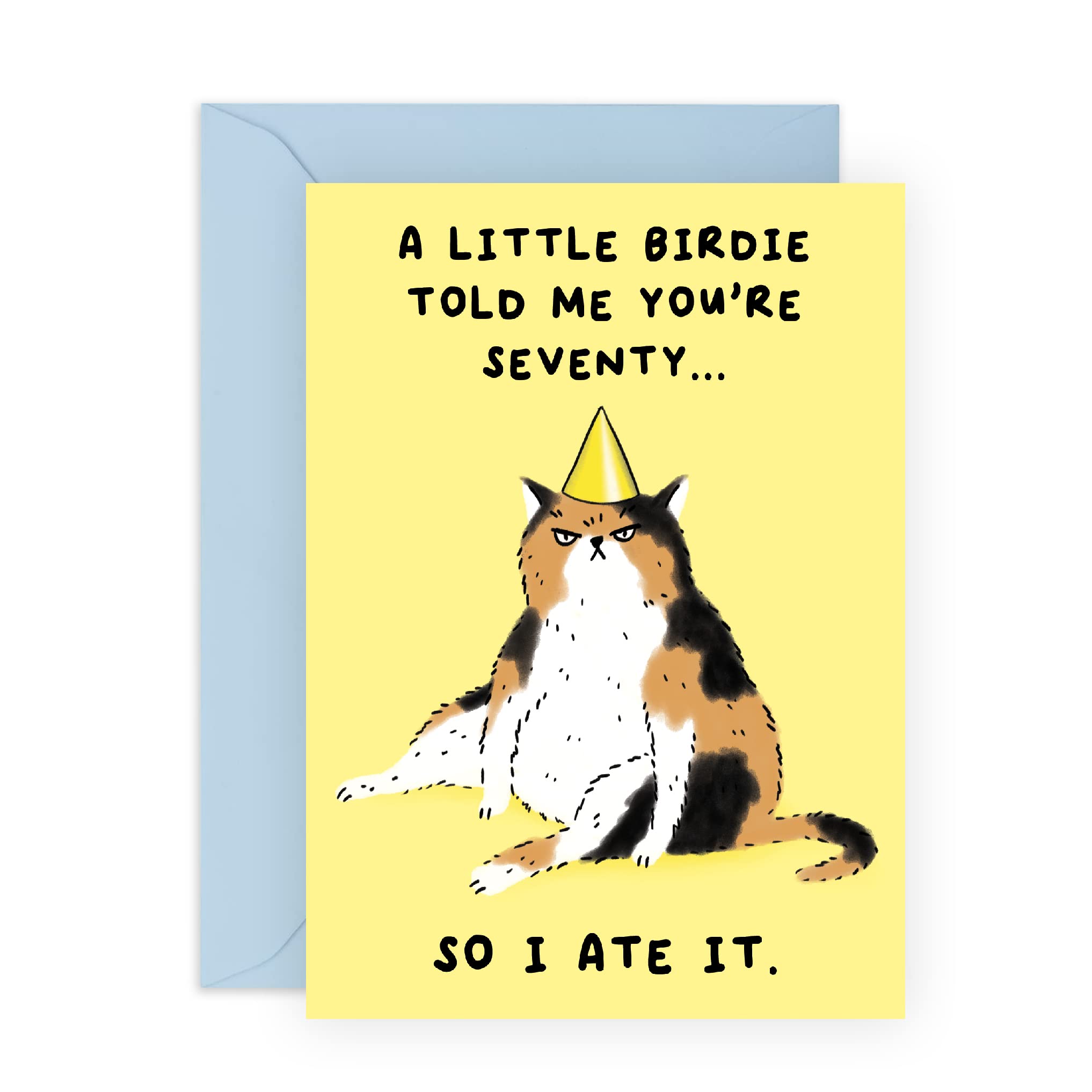 CENTRAL 23 70th Birthday Cards For Men Women - Seventieth Birthday Card For Mom Dad Grandma Grandpa - Funny Cat Bday Card - Comes With Fun Stickers - Made In The UK