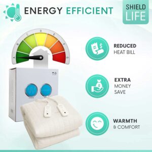 99% EMF Blocking Heated Mattress Pad. Far Infrared Heat and Negative Ion with 8 Heat Settings and Auto Shut Off by Shield Life. King Size Bed Warmer (80" x 72")